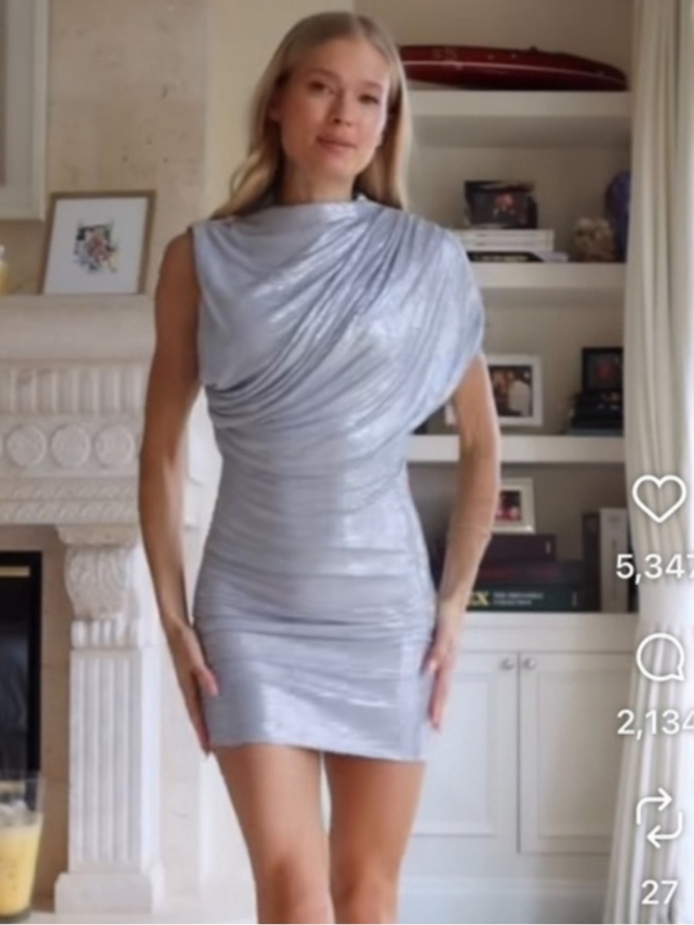 Zara SHORT MESH DRESS WITH RHINESTONE CAPE - Picture 12 of 16